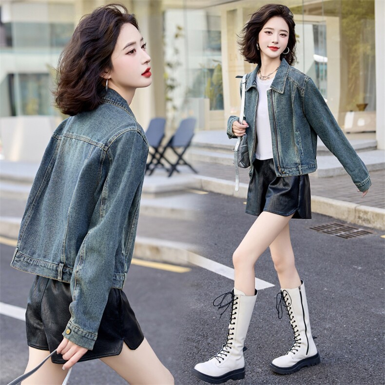 牛仔外套女春秋季2025年新款小个子休闲百搭款上衣,女装短外套,新感觉