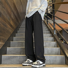 美式高街牛仔裤直筒设计情侣小众百搭宽松夏大码长裤nz112p45，男装牛仔裤，电商D315