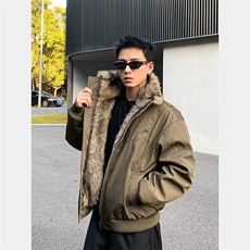 【有货】DW6026-P100解构毛领夹克棉服男款冬季保暖棉衣外套，男装夹克，星座603-2