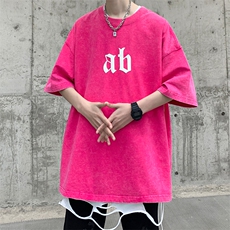 抖音供货、210克现货水洗发泡宽松版短袖T恤D223A-ST2310-P35，男装T恤，电商019-1