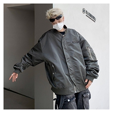 美式复古高街工装飞行员棒球服外套男ins潮牌宽松夹克JK866，男装夹克，星座1116A-1（原606A）
