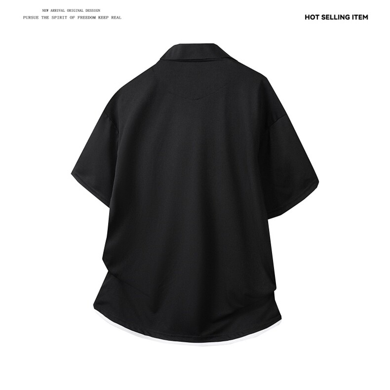 PL9006-P35-控58-假两件现货POLO衫男短袖T恤纯色翻领透气网眼,男装T恤,星座116