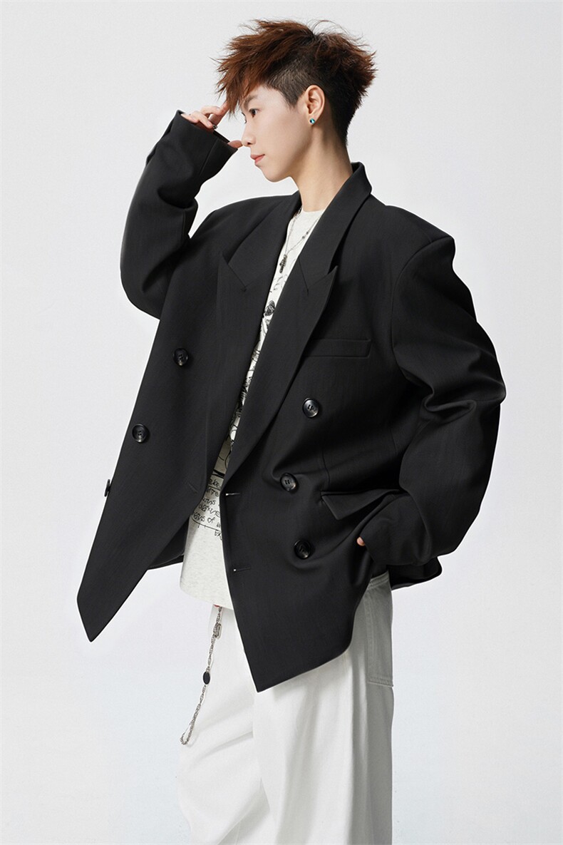 双排扣大码M-5XL西服男成分96%聚酯纤维4%氨纶XF78127P85控128,男装西服,星座226-1