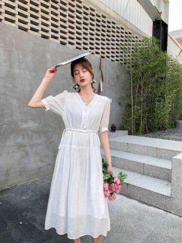 夏季棉麻连衣裙，女装连衣裙，昕叶良品