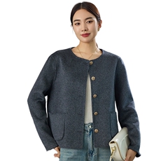 时尚百搭女士羊毛双面呢外套优雅显瘦秋冬必备单品，女装双面呢大衣，岳达羊绒