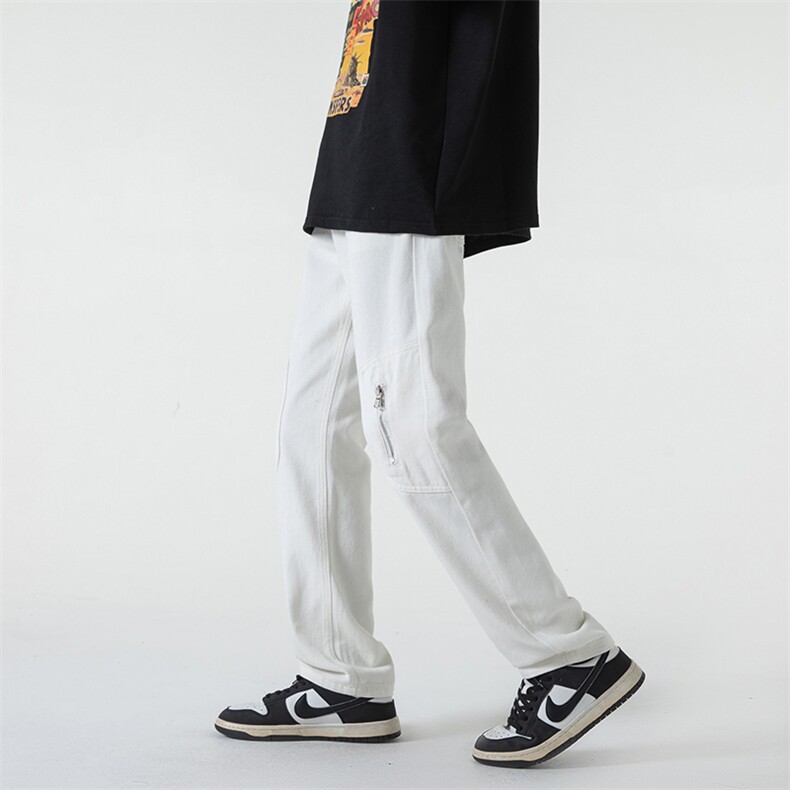 B221美式ins高街小众拉链休闲直筒牛仔裤LK23007-P60控78,男装牛仔裤,电商B221