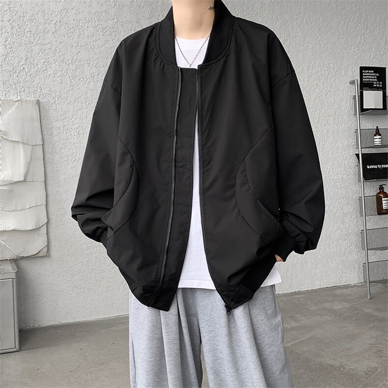 M-8XL棒球服男款春秋特大码加肥加大男装飞行员夹克外套JK001P65,男装夹克,电商B312