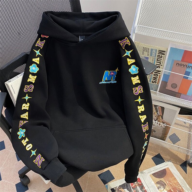 万针刺绣结构设计重磅秋冬全棉高品质美式高街连帽卫衣外套Y7716，男装卫衣，电商A486