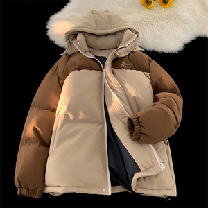 B225-W8622-P118-X148--材质聚酯纤维-美式拼接连帽棉服图片