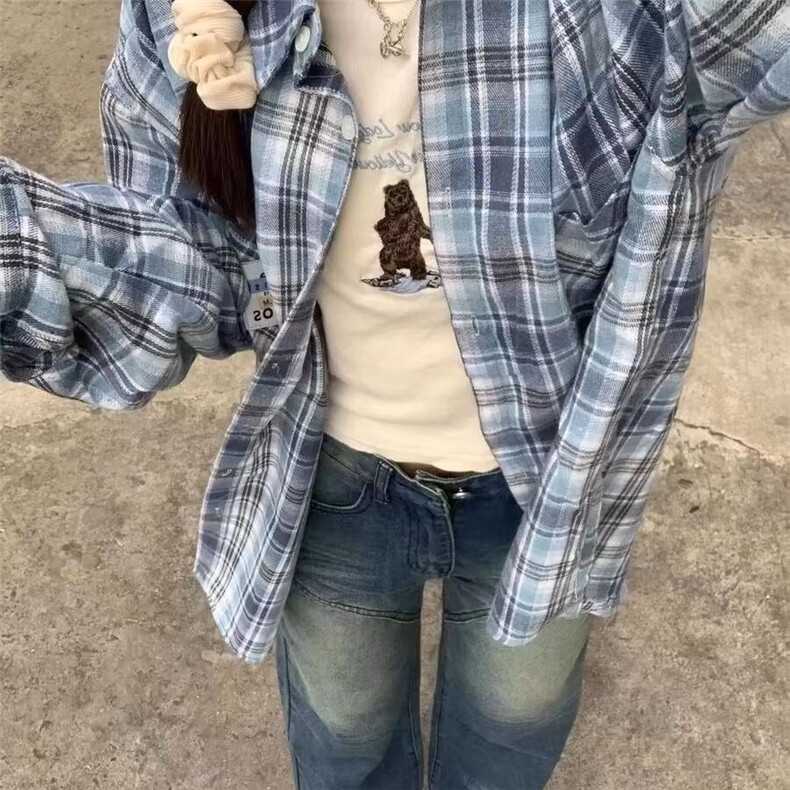 衬衣夏季百搭长袖韩系黄色格子衬衫格子休闲港味时尚,男装衬衫,星座1210-1