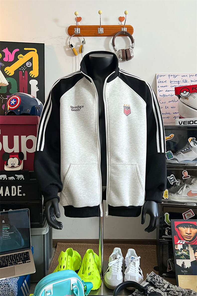 美式立领运动刺绣外套男xh93-特p75,男装卫衣,电商B367
