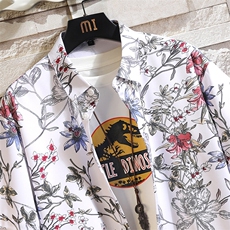 花衬衫男士短袖夏季宽松港风休闲潮牌新款夏威夷沙滩衬衣7232P35，男装衬衫，电商A056