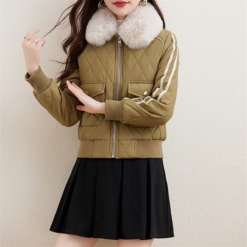 小皮衣棉服女短款2023冬季新款韩版修身显瘦机车服加绒皮夹克外套,女装皮衣,江南女神