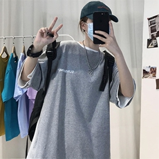 XZ115A-T06200克纯棉男女字母印花大码S-5XL10色T恤衫圆领半袖，男装T恤，星座115A-3