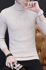 9029男士可翻高领长袖毛衣青年纯色套头打底衫针织线衫，男装针织衫/毛衣，电商D310（原电商305）