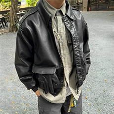 网图现货加厚加棉皮衣飞行员外套1209-1-JK19-P90主推可谈，男装夹克，星座1209-1