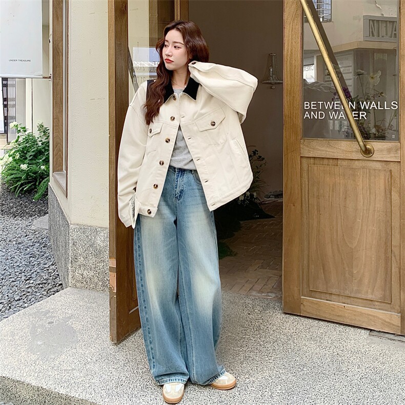 米白拼接外套2C198-6517-P155K238,女装短外套,2C198