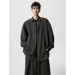 8XL-M  麻天丝套装慵懒宽松衬衫抽绳阔腿裤夏季薄款防晒衣男TZ111图片