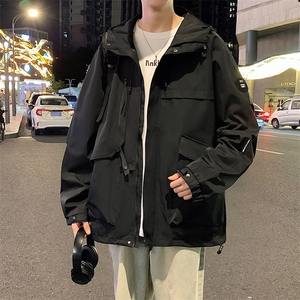 春秋户外冲锋衣男女同款防风防水连帽工装外套登山服夹克2481-P75图片