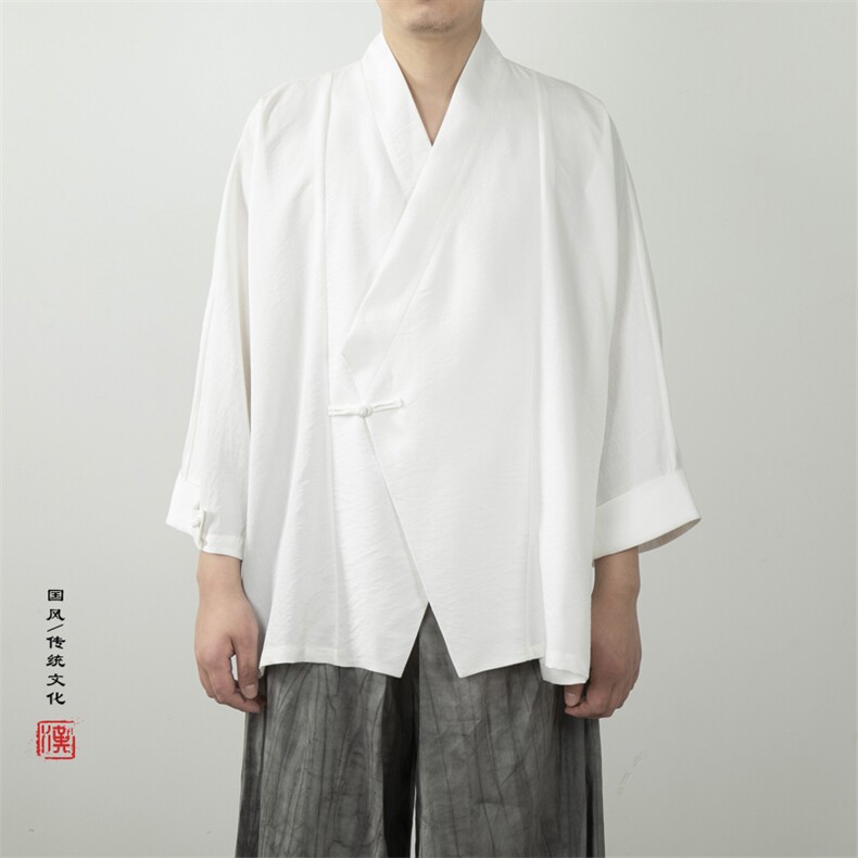 夏装新款风男装改良汉服新中式男外套X06P80图片