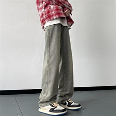 牛仔裤男潮牌高街美式高街阔腿裤子痞帅宽松阔腿裤sn119-P45，男装牛仔裤，星座1001-1