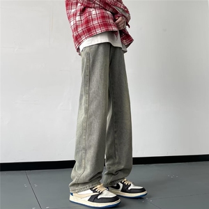 牛仔裤男潮牌高街美式高街阔腿裤子痞帅宽松阔腿裤 sn119-P45图片
