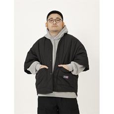 1506-1/M22971/P72冬款日系简约葫芦纹宽松短袖外搭叠穿棉衣男，男装T恤，星座1506-1