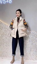 2021秋冬新款时尚韩版立领双口袋侧抽绳宽松百搭羽绒马甲，女装马甲，L·H·X