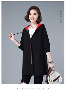 时尚百搭中长款风衣女2021春季新款修身显瘦外套,女装风衣,秋牧寒烟