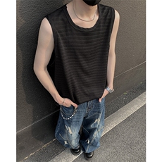 2025夏季新款肌理感冰丝背心坎肩无袖宽松T恤xz906-Y133P23，男装背心/马甲，星座906（原电商a316-1）