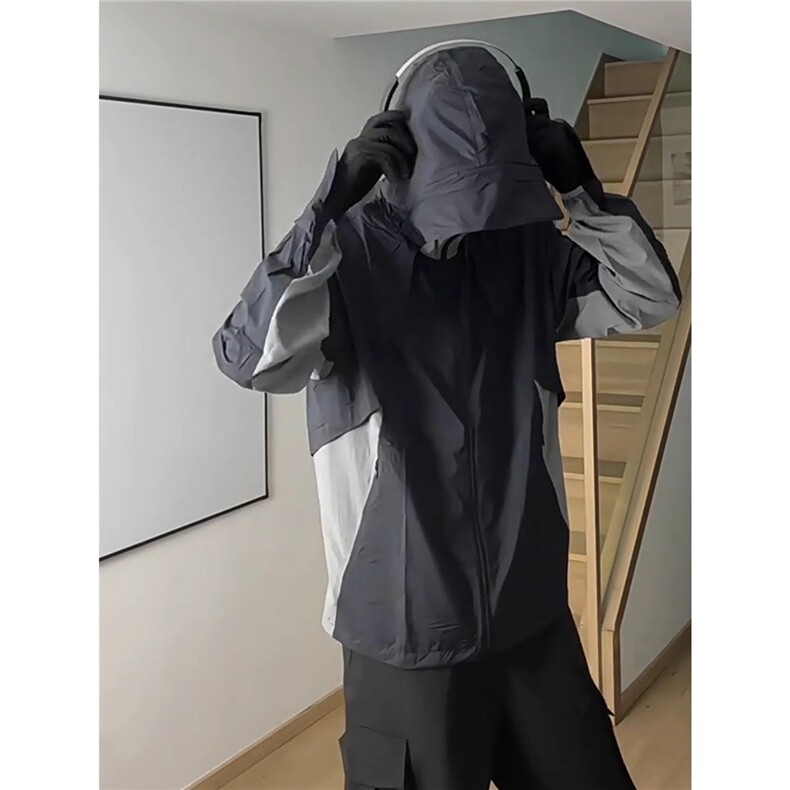upf50+宋甲撞色防晒服男夏季轻薄防紫外线外套连帽冰丝骑行防晒衣,男装夹克,星座1210-1