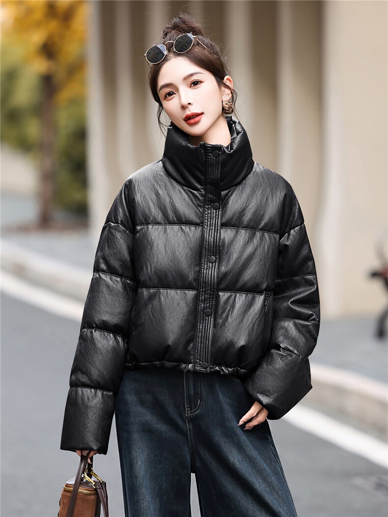 蛋白皮短款羽绒服女冬季2026新款小个子今年流行宝款加厚保暖外套,女装羽绒服,意芙