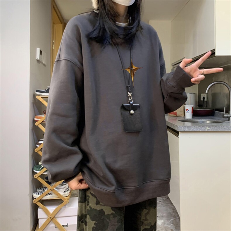 中性风！抖音直播高品质重磅卫衣男圆领卫衣女XW400-P45,男装卫衣,电商B371