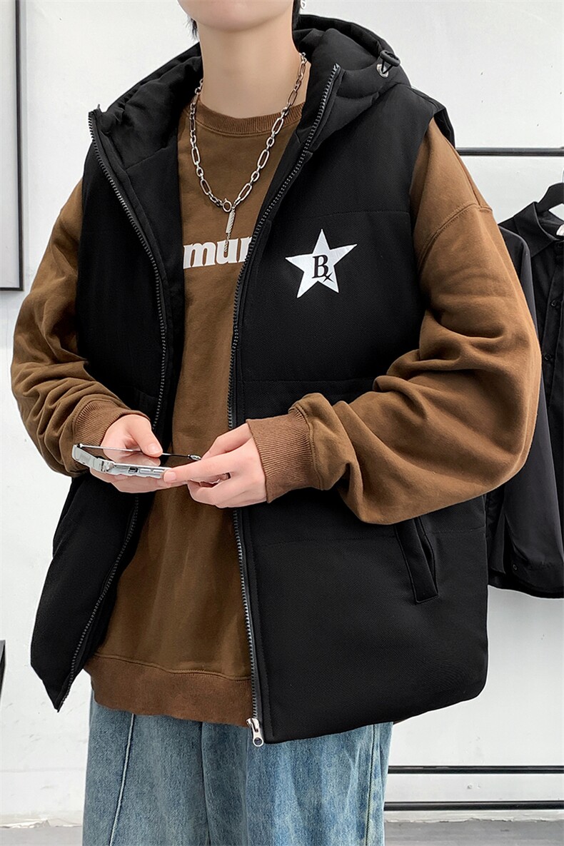 秋冬港风棉衣马甲潮流宽松加厚保暖潮流御寒棉服男MF02P698控98,男装棉衣,电商A086