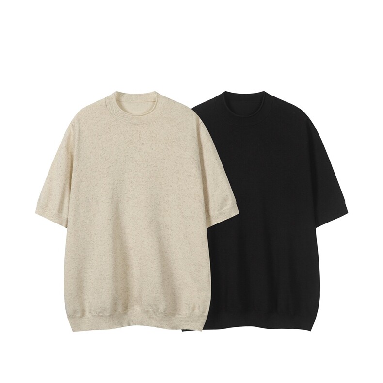 针织透气圆领T恤，纯色百搭，A061-AM01386-特P40-白底平铺图,男装T恤,电商A061