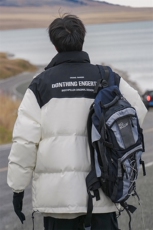 特批港风山系宽松时尚字母印花撞色立领棉衣MY6402P95控158，男装棉衣，电商A247