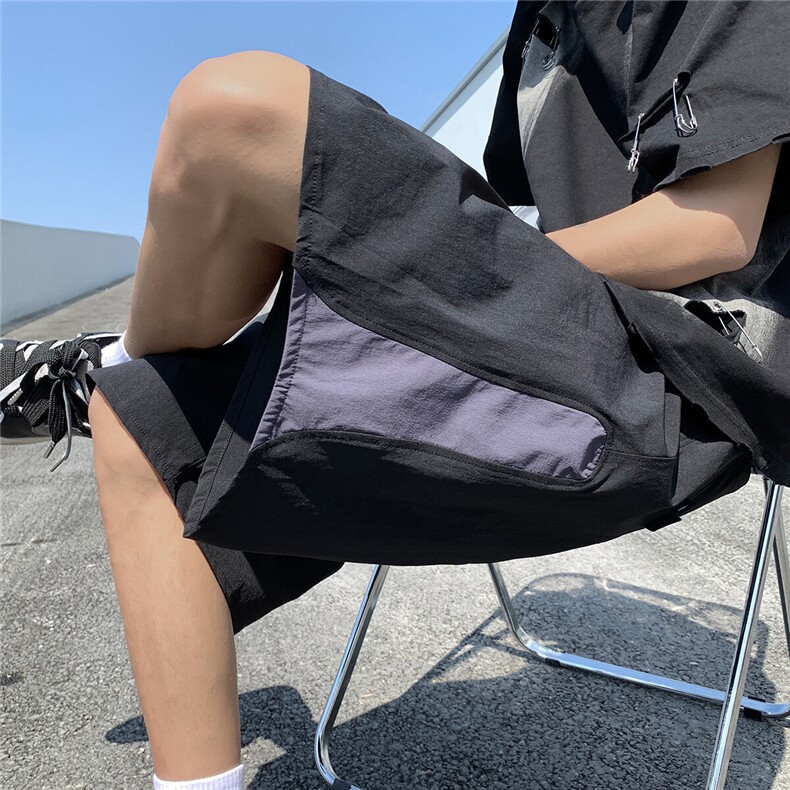 2025港风冰丝短裤男大码男士中码男潮流五分裤男DK8796P25控38,男装牛仔裤,星座227-7
