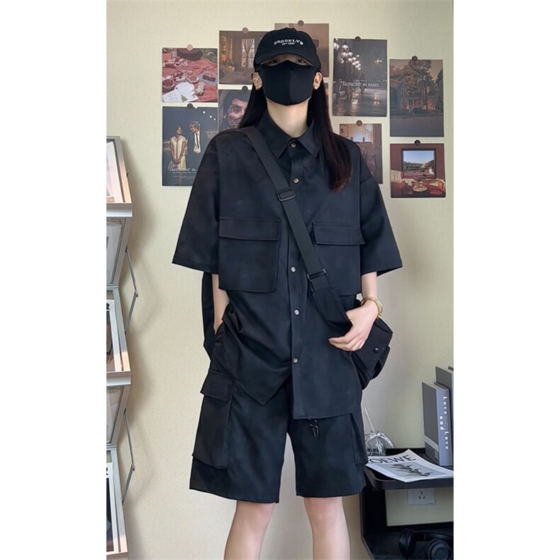 复古工装大口袋短袖衬衫套装DC2224特P36控69/DK8601特P30控58,男装T恤,电商A007