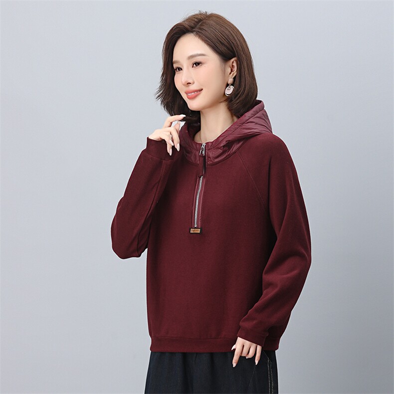 叶笙衣1188德绒连帽拉链卫衣,女装卫衣/绒衫,叶笙衣