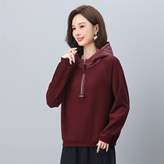 叶笙衣1188德绒连帽拉链卫衣，女装卫衣/绒衫，叶笙衣