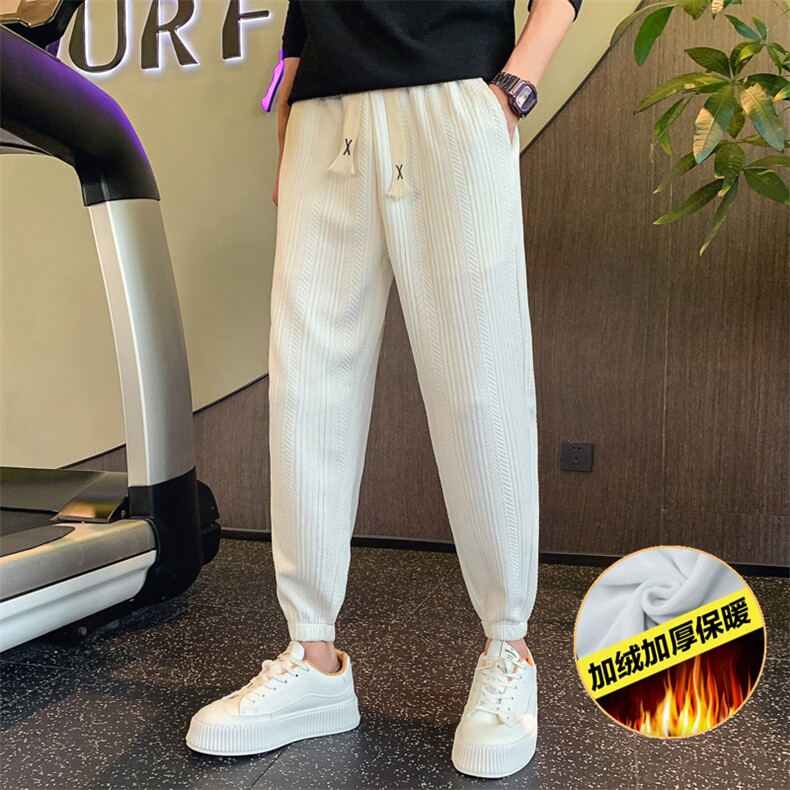 BK05 P5878 加绒P68 卖价 社会小伙风休闲裤殊面料卫裤图片