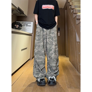 现货 美式伞兵裤子潮牌宽松阔腿登山工装休闲长裤男K651-P45 控68图片