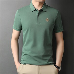 夏季新款男士翻领短袖t恤中年有领男装上衣服休闲POLO衫图片