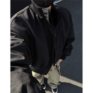 主推 美式高街立领棒球服飞行垫肩夹克短款外套男 D401 特P75图片
