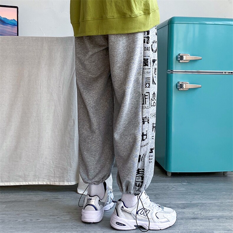 2023新款潮流港风宽松束脚长裤卫裤运动裤休闲裤男女K136-特P55,男装休闲裤,电商A441-1