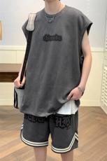 2023夏上新学生潮印花百搭背心套装无袖T恤男女7811-P75控价108，男装背心/马甲，电商A441-1
