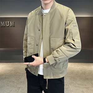 店主风秋季新款夹克外套男休闲百搭时尚棒球领男士夹克N816-P90