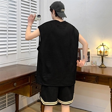 夏上新青少年时尚印花背心套装休闲无袖T恤男女7811-P75控价108，男装背心/马甲，电商A441-1