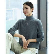 时尚百搭显瘦高领羊绒衫气质优雅保暖毛衣，女装羊绒衫，百越羊绒