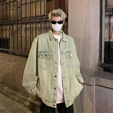 春季潮流百搭痞帅工装夹克2024新款牛仔外套上衣现货W8103-P60，男装夹克，星座512-4